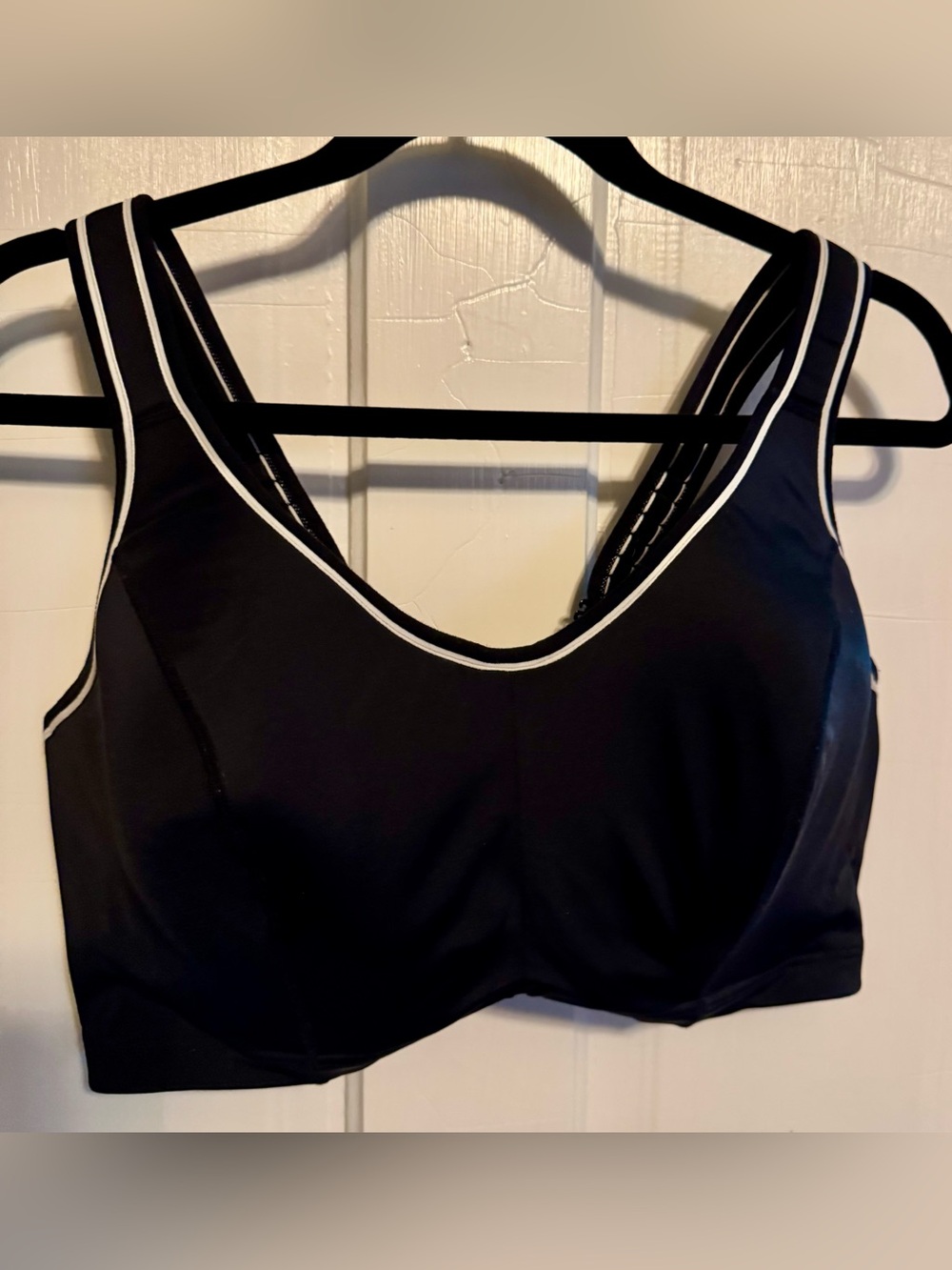Livi Active Black Sports Bra with White Trim
